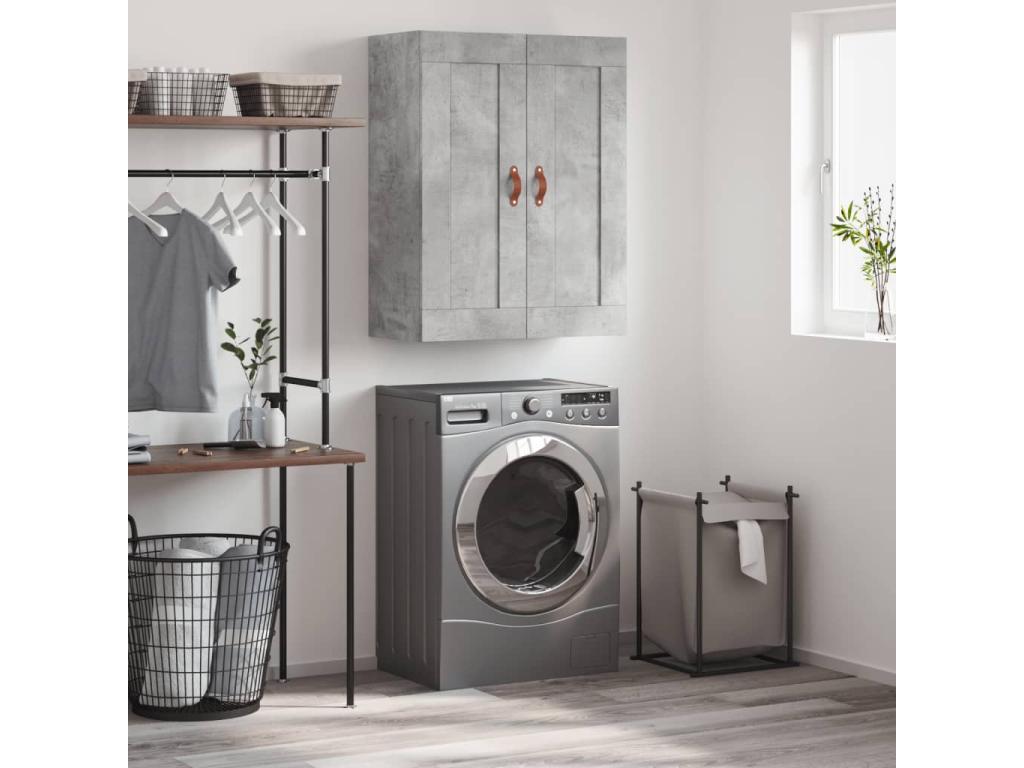 Gray Engineered Wood Wardrobe, 69.5 x 34 x 90 cm