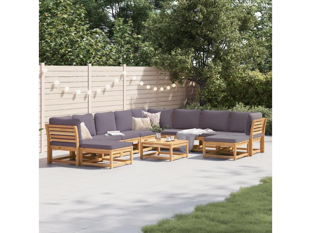Brown Solid Wood Outdoor Furniture Set