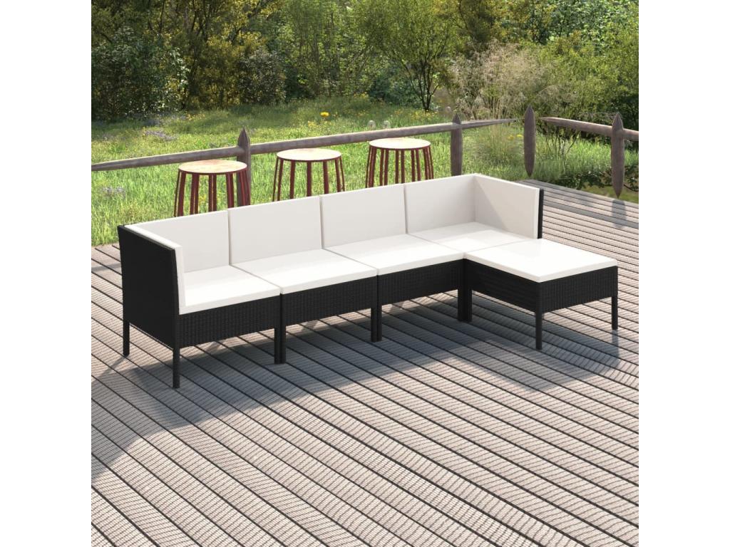 Black Woven Resin Wicker Outdoor Furniture Set - dlz1766576342824