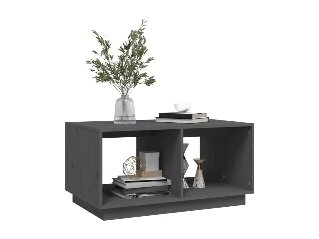 Gray Solid Wood Coffee Table, 80 x 50 x 40 cm