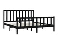 Black Solid Wood Bed Frame, 200 x 200 cm