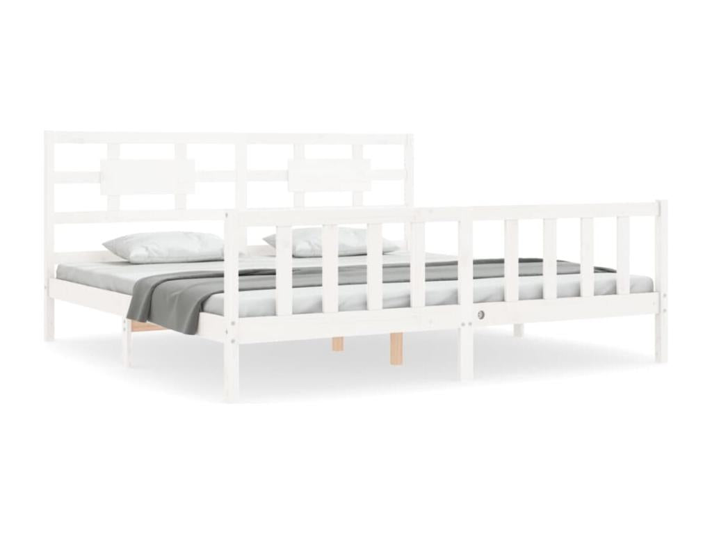 White Solid Wood Bed Frame