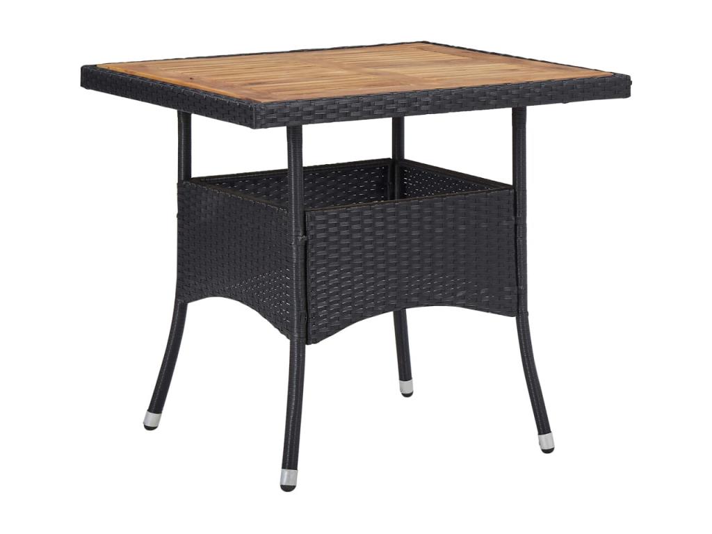Black Woven Resin Wicker Table