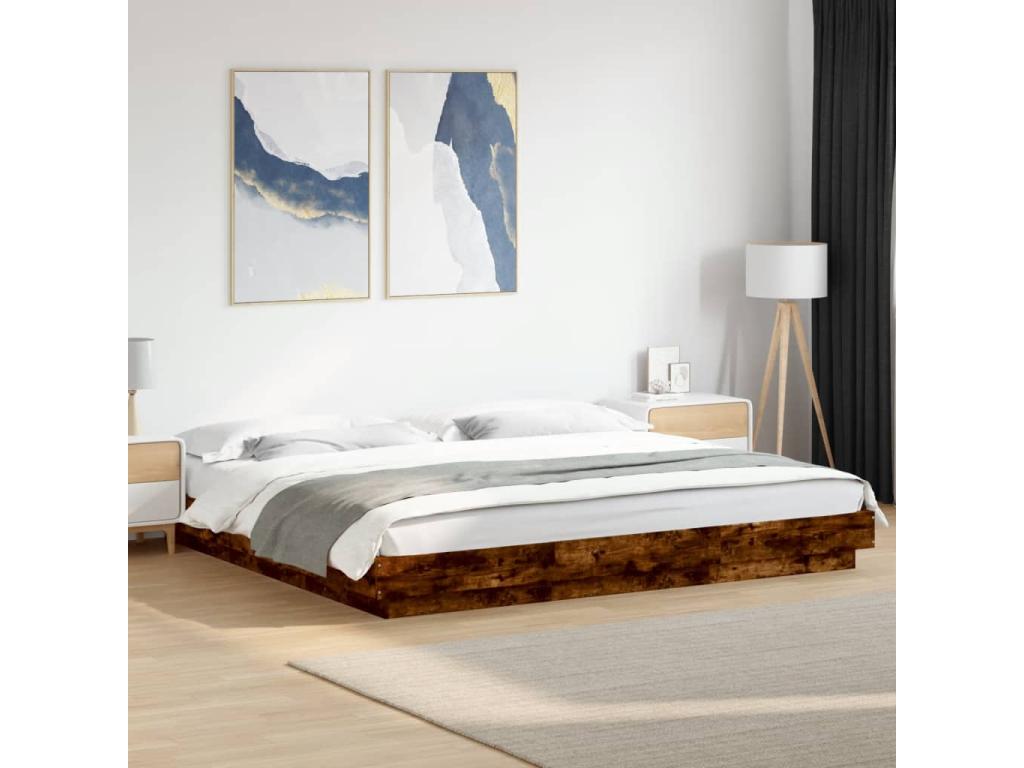 Brown Engineered Wood Bed Frame, 180 x 200 cm