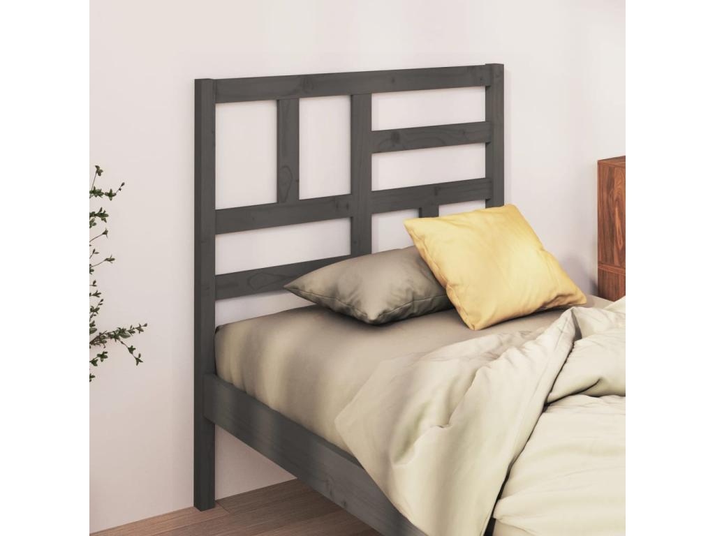 Gray Solid Wood Bed, 106 x 4 x 104 cm
