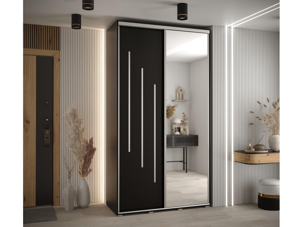 Black Wardrobe, 130 x 60 x 235.2 cm