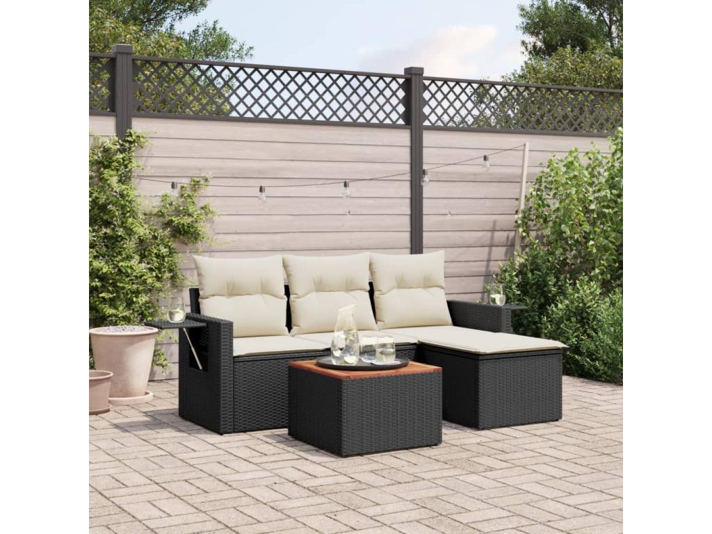Black Woven Resin Wicker Outdoor Furniture Set - dlz1766576160167