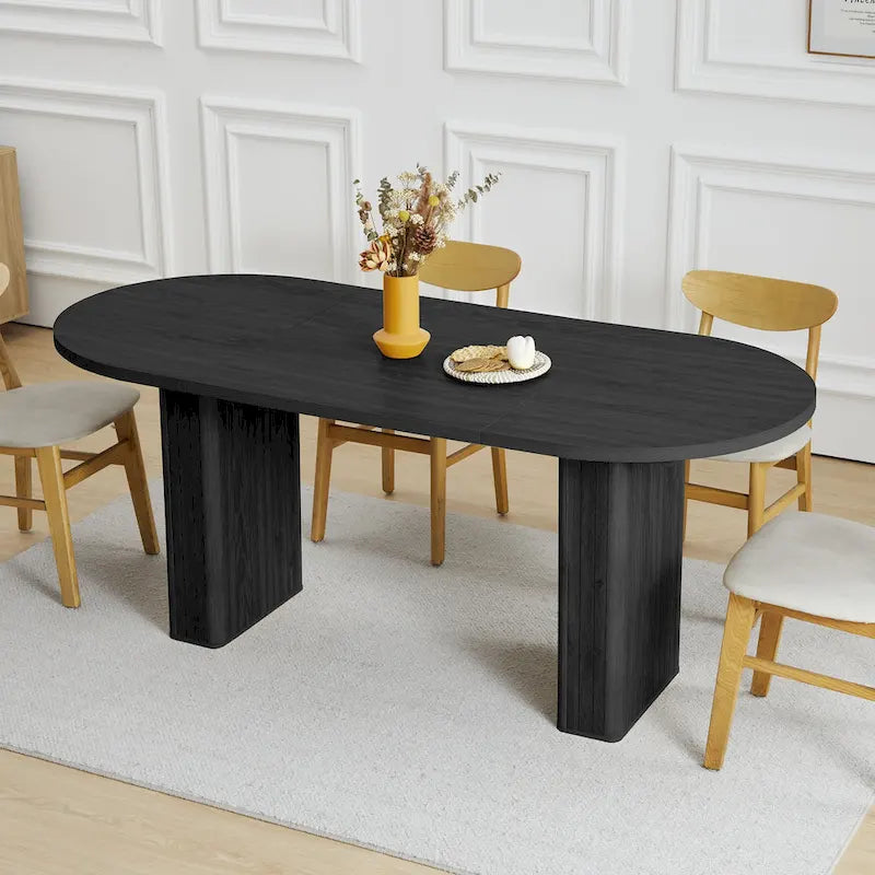 Oval Wood 70.86 in. Dining Table Seats 4-6