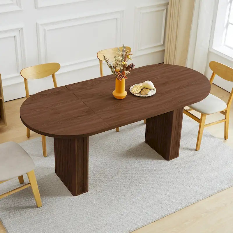 Oval Wood 70.86 in. Dining Table Seats 4-6