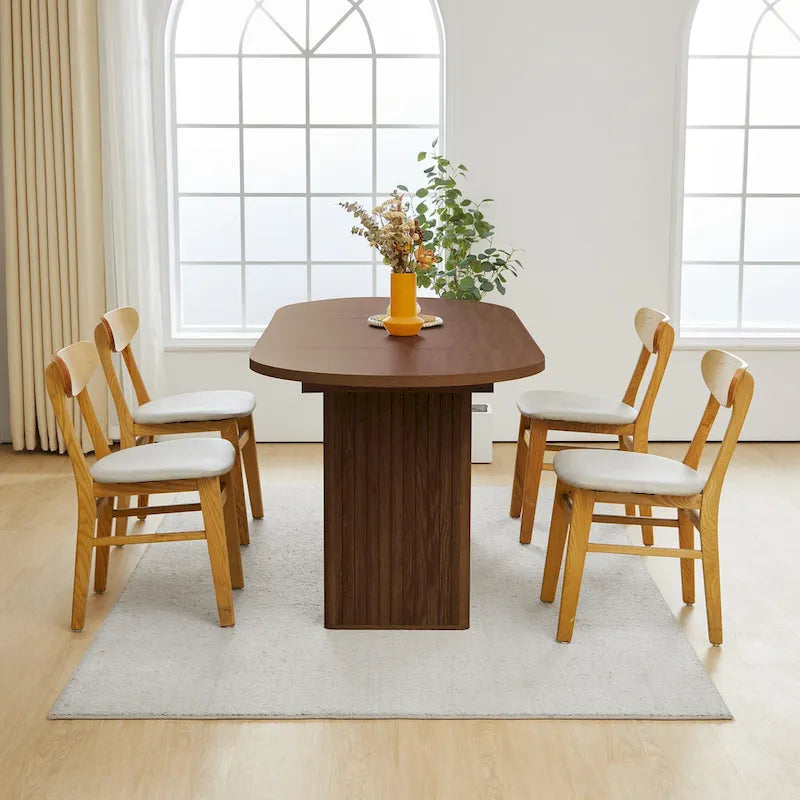 Oval Wood 70.86 in. Dining Table Seats 4-6