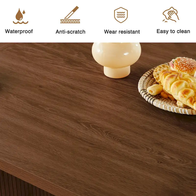 Oval Wood 70.86 in. Dining Table Seats 4-6