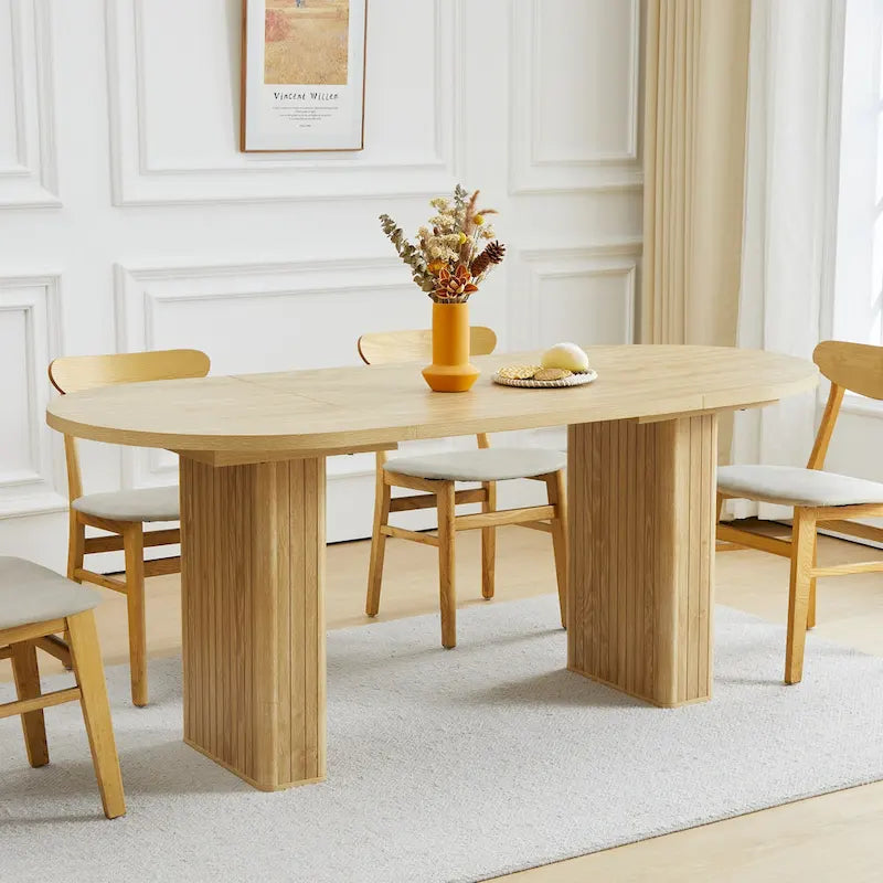 Oval Wood 70.86 in. Dining Table Seats 4-6