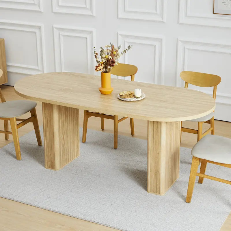 Oval Wood 70.86 in. Dining Table Seats 4-6