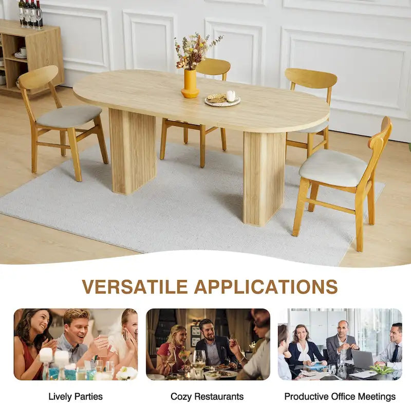 Oval Wood 70.86 in. Dining Table Seats 4-6