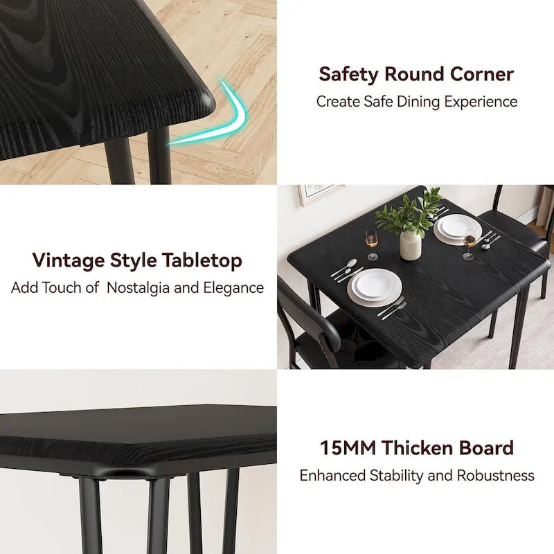 Dining Table for 2, Small Table and Chairs Set of 2