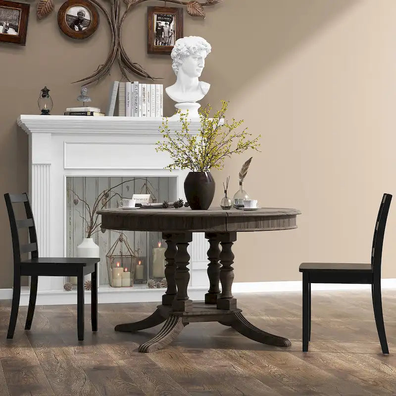 Gymax Set of 4 Dining Chairs Ladder Back Armless Side Chair w/ Solid