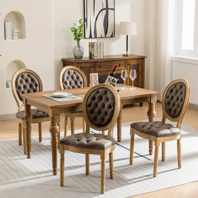 French Dining Chair with Nailhead Trim Set of 4