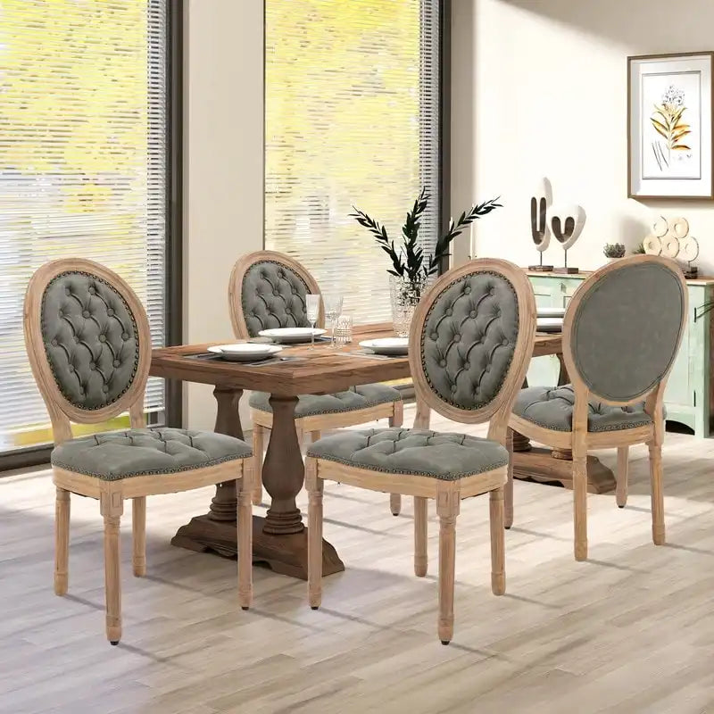 French Dining Chair with Nailhead Trim Set of 4