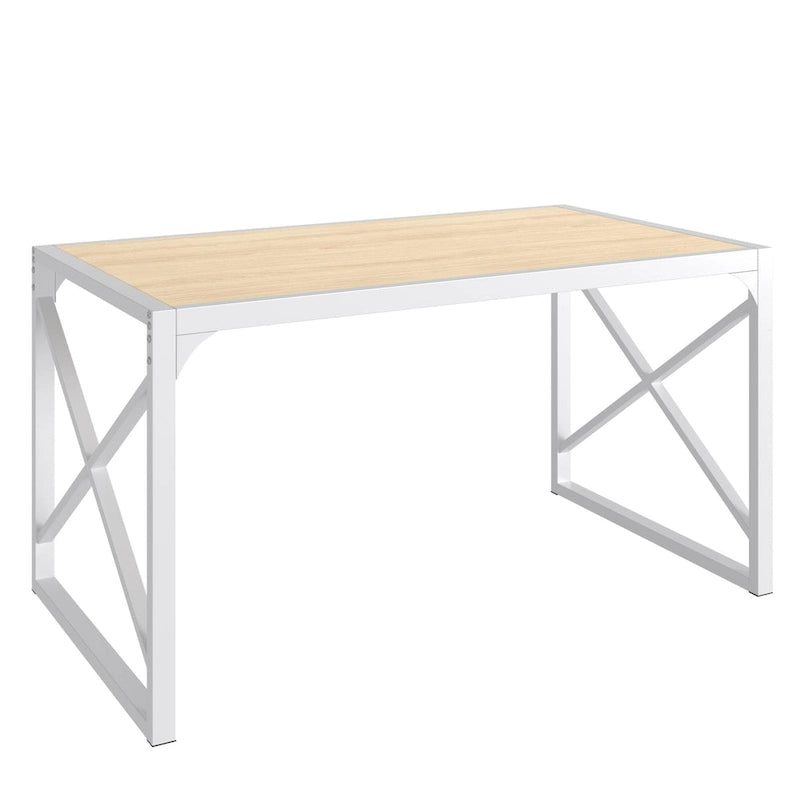 44.3  Dining Table with Benches Kitchen Table set for 4 Rectangular Dining Room Table Set with 2 Metal Wood Benches