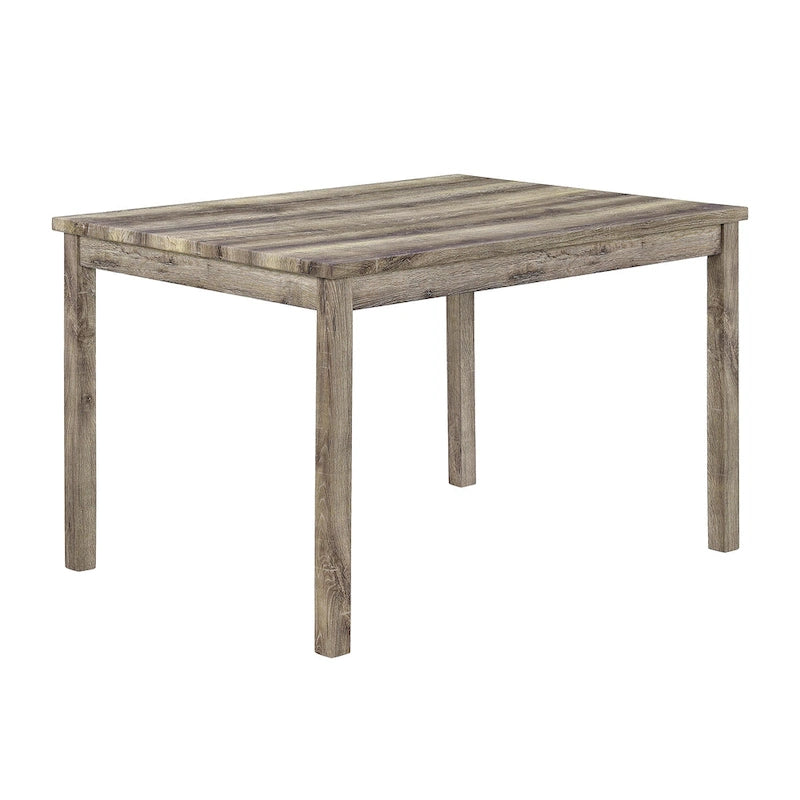 Rustic 5-Piece Dining Set with Small Space Rectangular Table & 4 Upholstered Chairs