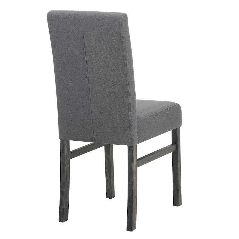 Rustic 5-Piece Dining Set with Small Space Rectangular Table & 4 Upholstered Chairs