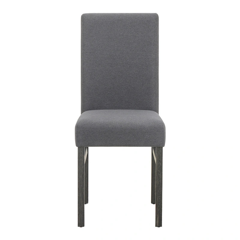 Rustic 5-Piece Dining Set with Small Space Rectangular Table & 4 Upholstered Chairs