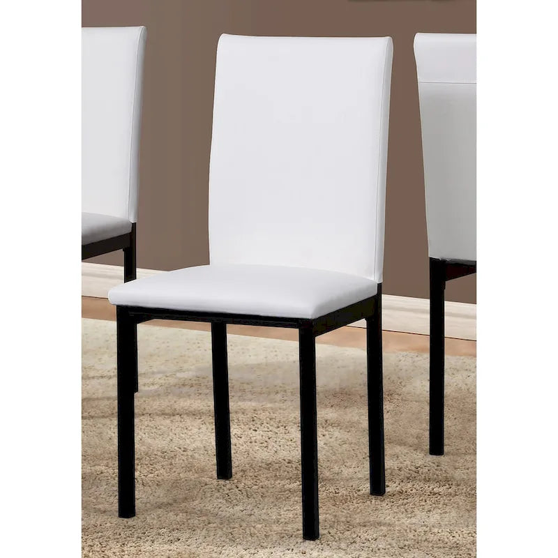 5-Piece Dining Table Set with Rectangular Faux Marble Top and 4 Faux Leather Upholstered Chairs