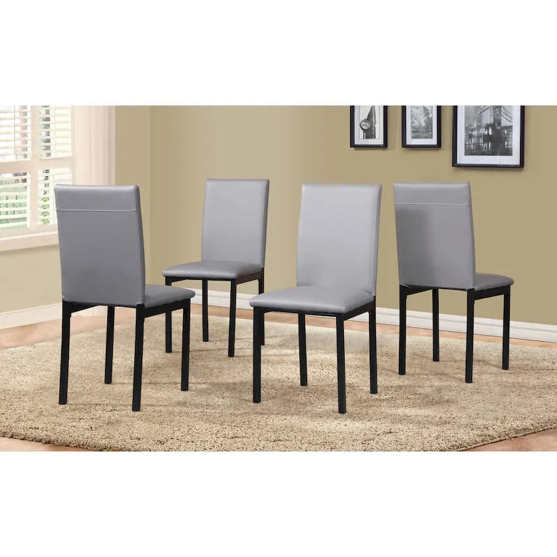 5-Piece Dining Table Set with Rectangular Faux Marble Top and 4 Faux Leather Upholstered Chairs