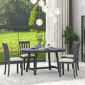 5-Piece Wooden Dining Table Set with Round Extendable Table & 4 Chairs