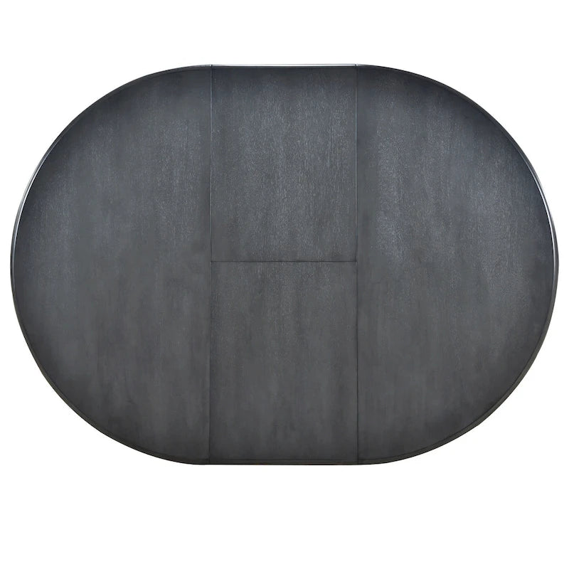 5-Piece Wooden Dining Table Set with Round Extendable Table & 4 Chairs