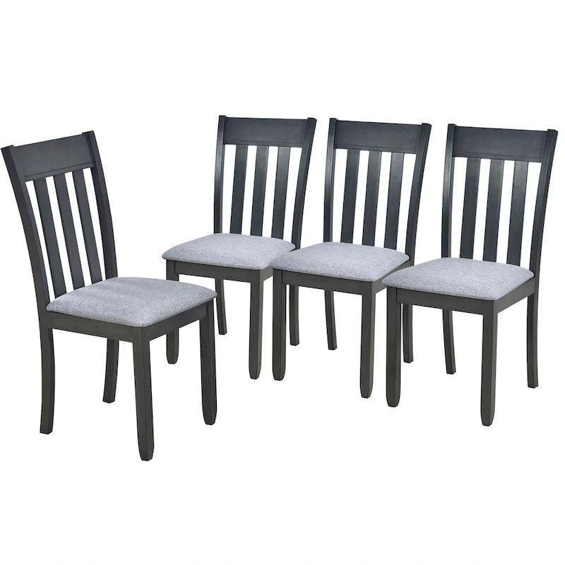5-Piece Wooden Dining Table Set with Round Extendable Table & 4 Chairs