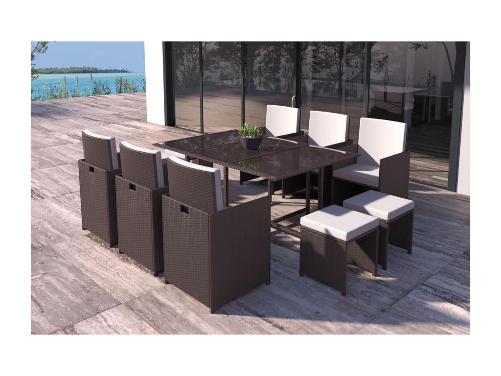 Brown Woven Resin Wicker Outdoor Furniture Set - dlz1766576130667