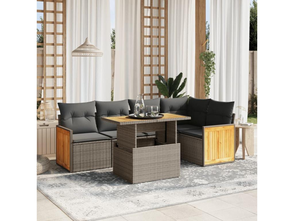 Gray Woven Resin Wicker Outdoor Furniture Set - dlz1766576300470