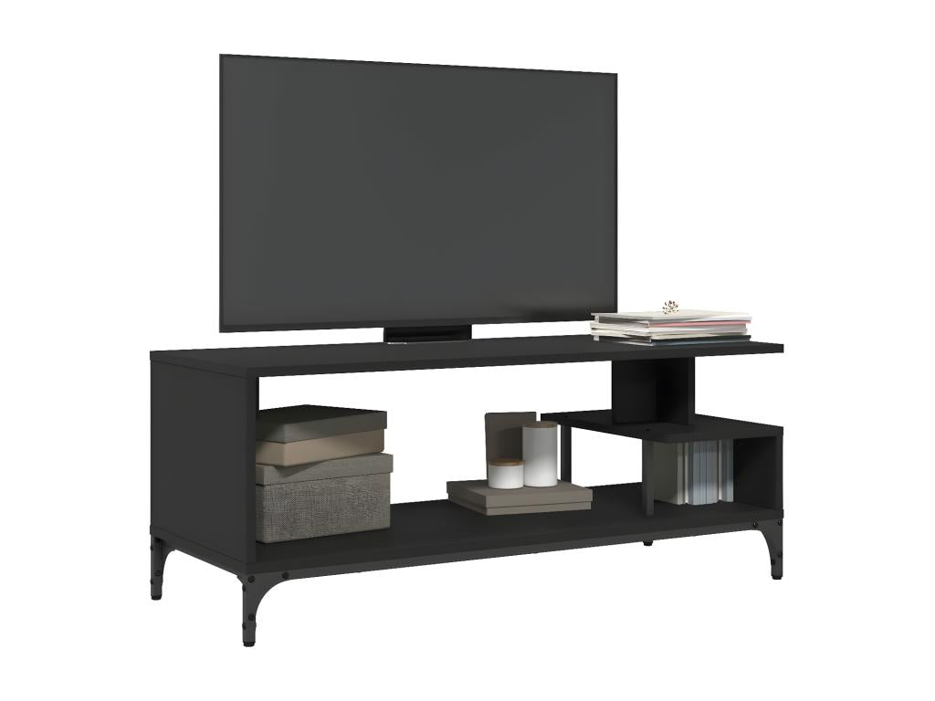Black Engineered Wood TV Stand