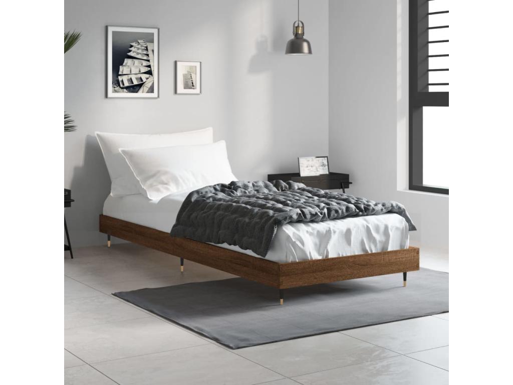 Brown Engineered Wood Bed Frame, 75 x 190 cm