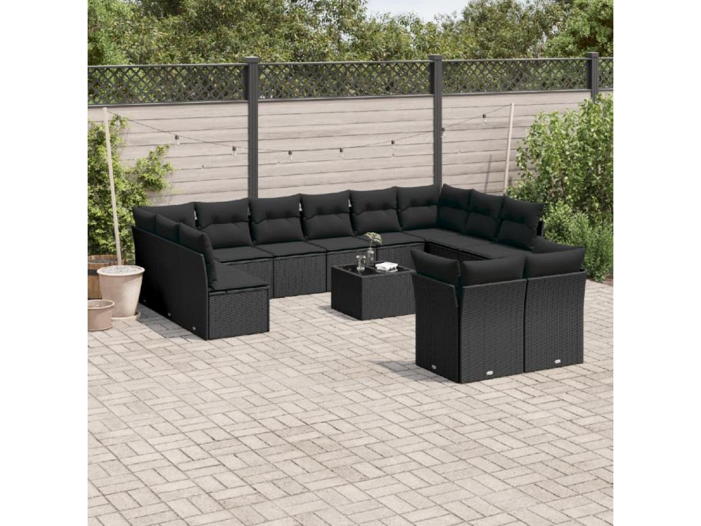 Black Woven Resin Wicker Outdoor Furniture Set - dlz1766576323999