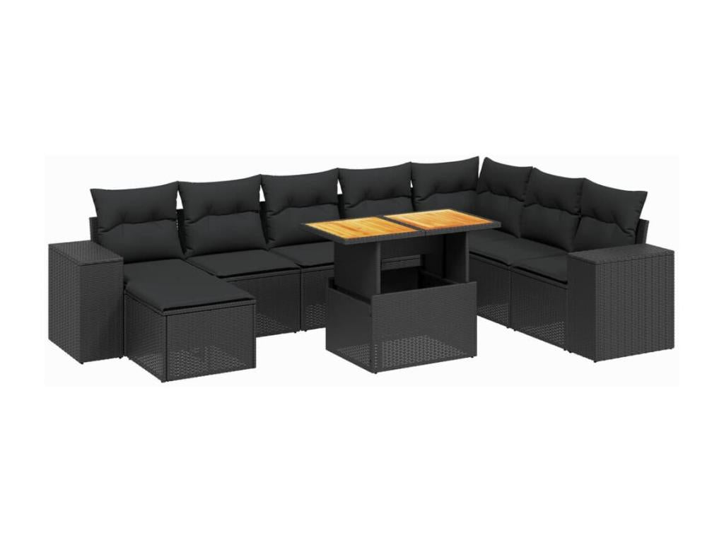 Black Woven Resin Wicker Outdoor Furniture Set