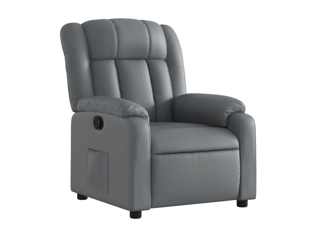 Gray Faux Leather Accent Chair