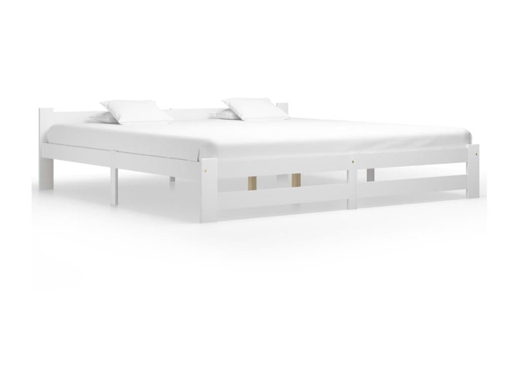 White Pine Wood Bed, 200 x 200 cm