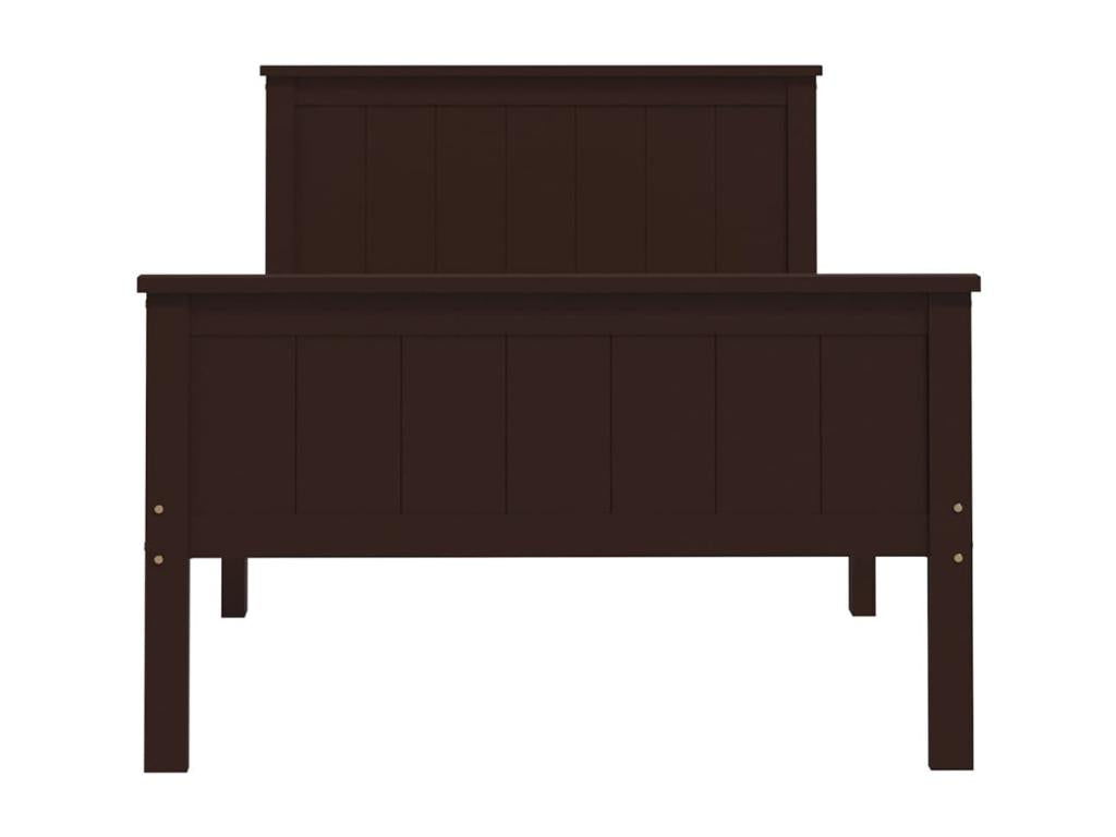Brown Pine Wood Bed Frame, 100 x 200 cm