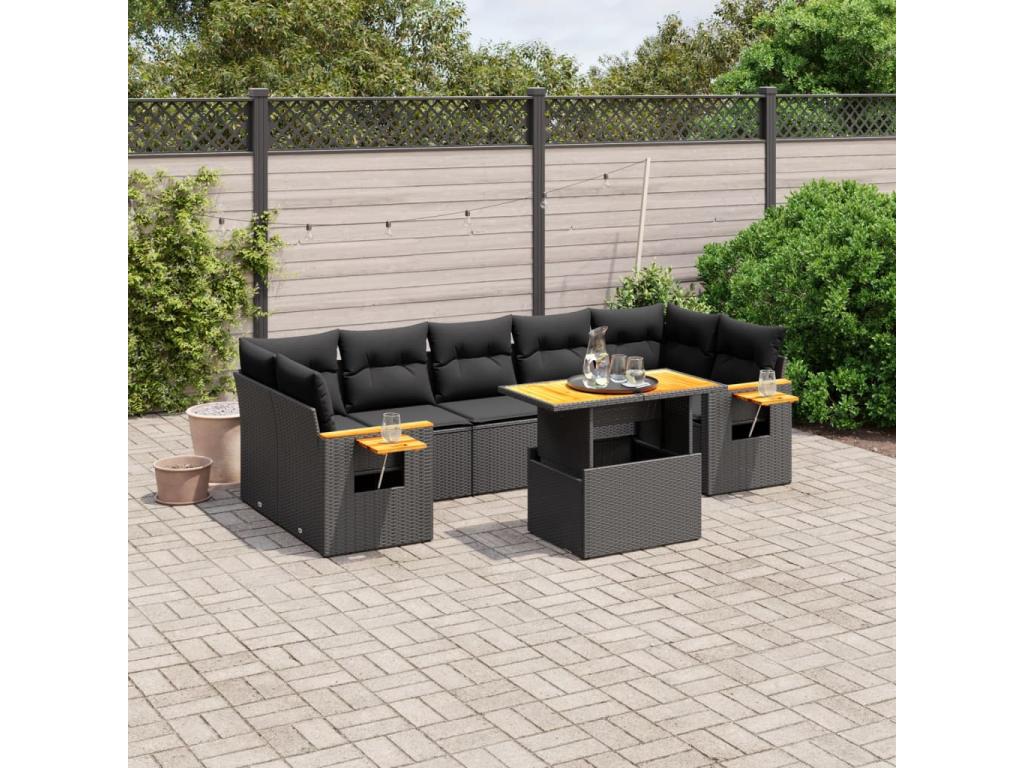 Black Woven Resin Wicker Outdoor Furniture Set - dlz1766576124765