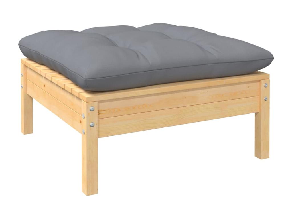 Gray Pine Wood Outdoor Furniture Set