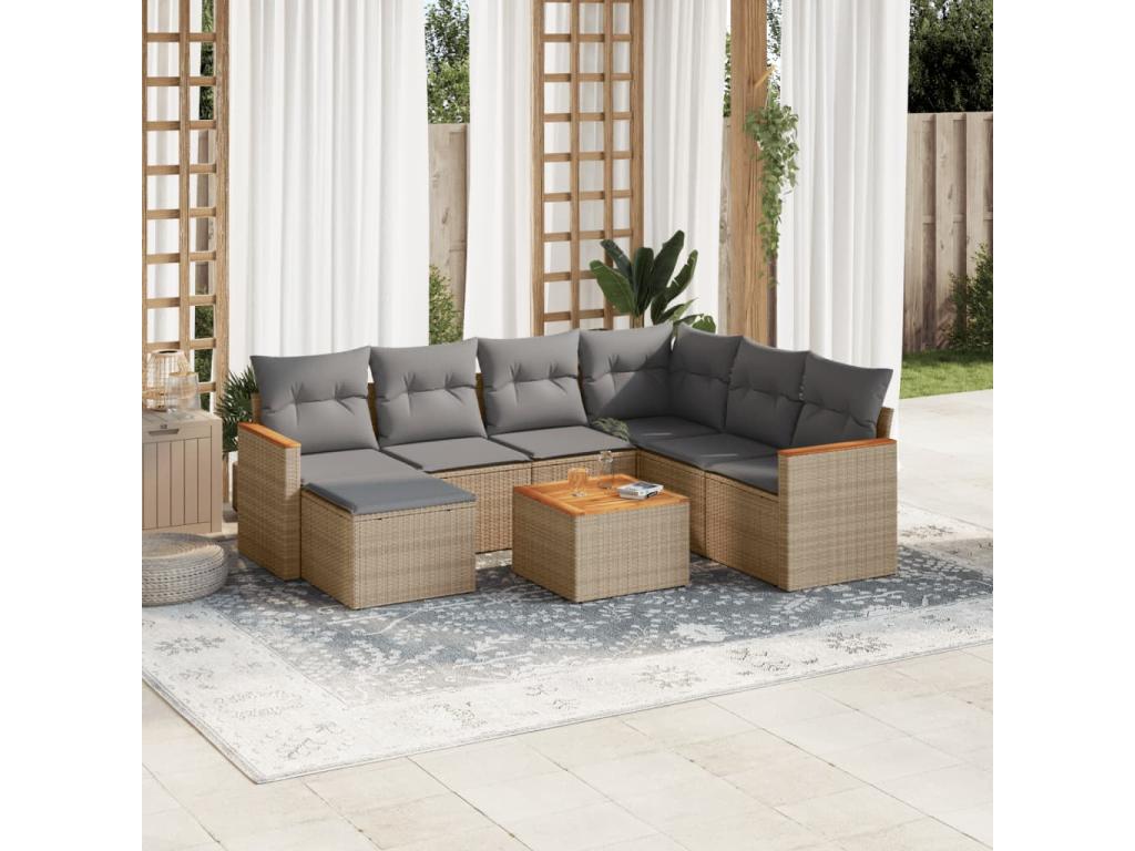 Beige Woven Resin Wicker Outdoor Furniture Set - dlz1766576240278