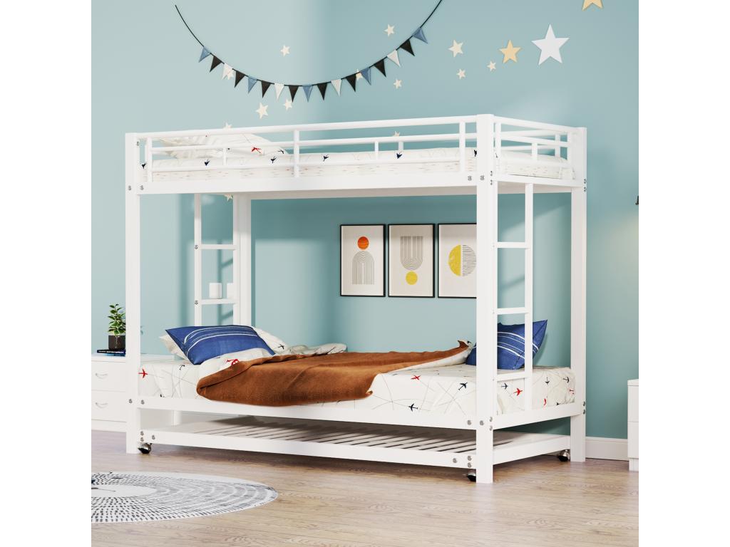 White Iron Bed, 90 x 200 cm