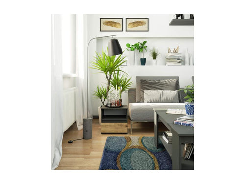 Anthracite Oak Wood Table, 40 x 35 x 40 cm