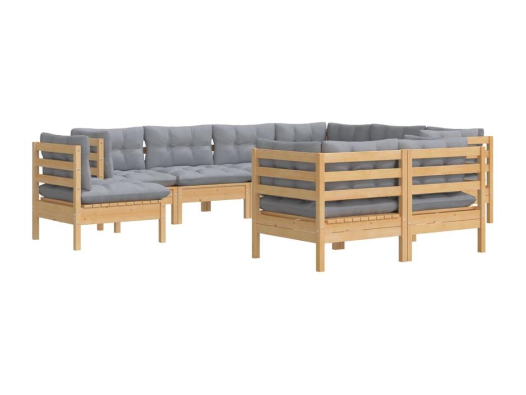 Gray Pine Wood Outdoor Furniture Set - dlz1766576268994