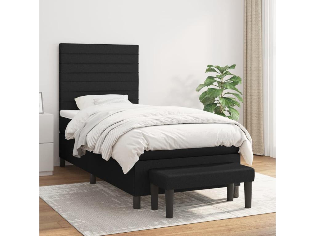Black Fabric Mattress, 90 x 200 cm