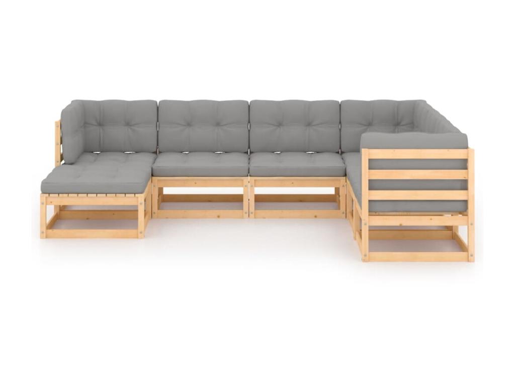 Natural Pine Wood Outdoor Furniture Set