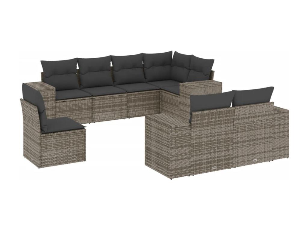 Gray Woven Resin Wicker Outdoor Furniture Set - dlz1766576246881