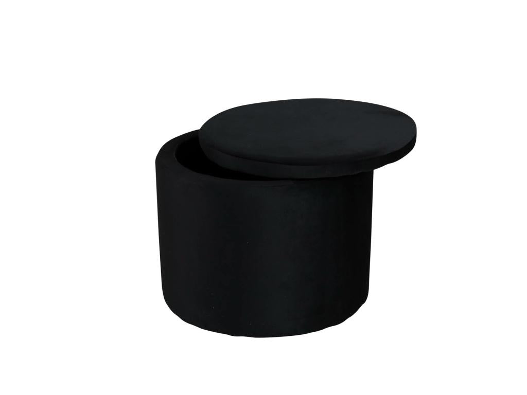 Black Velvet Ottoman